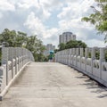 Stone bridge over small lake Royalty Free Stock Photo