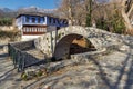 Stone bridge over small river in Moushteni near Kavala, Greece Royalty Free Stock Photo