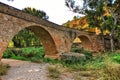 Stone Bridge over Tuejar River in Valencia Royalty Free Stock Photo