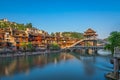 Stone bridge over Tuo Jiang river in Feng Huang