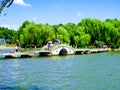 Stone bridge over West Lake Royalty Free Stock Photo