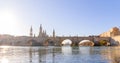 Stone bridge and Pilar Cathedral Royalty Free Stock Photo