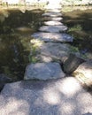 Stone bridge pond park shade Royalty Free Stock Photo