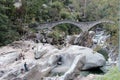 Stone bridge Ponte dei salti in Lavertezzo, Verzasca Valley, Ticino, Switzerland Royalty Free Stock Photo