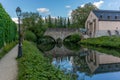 Stone bridge reflecting in the Alzette - 2 Royalty Free Stock Photo