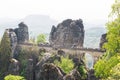 Stone bridge ruins in mountains, Europe