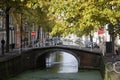 The stone bridge with white railings Royalty Free Stock Photo