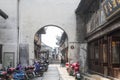 Stone bridge and white wall Royalty Free Stock Photo