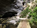 Stone Bridge in the Zelske caves or Kamniti most v ZelÃÂ¡kih jamah, Cerknica - Notranjska Regional Park, Slovenia Royalty Free Stock Photo