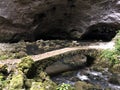 Stone Bridge in the Zelske caves or Kamniti most v ZelÃÂ¡kih jamah, Cerknica - Notranjska Regional Park, Slovenia Royalty Free Stock Photo