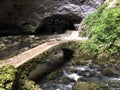 Stone Bridge in the Zelske caves or Kamniti most v ZelÃÂ¡kih jamah, Cerknica - Notranjska Regional Park, Slovenia Royalty Free Stock Photo