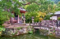 The stone bridges to the small shrine. Kiyomizu-dera Temple. Kyoto. Japan