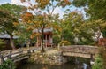 The stone bridges to the small shrine. Kiyomizu-dera Temple. Kyoto. Japan Royalty Free Stock Photo