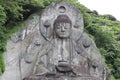 Stone Buddha monument on Nokogiri mountain in Japan Royalty Free Stock Photo