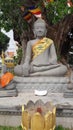 Stone Buddha Statue in Bhumisparsa mudra at Vietnamese Friendship Monument Cambodia-Vietnam Monument