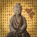 Stone Buddha, vintage Korean paper