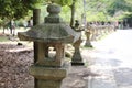 Stone buddhist lamp in japanese garden