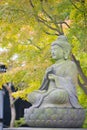 Stone Buddist statues of Hase-dera temple Royalty Free Stock Photo