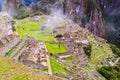 Stone buildings lost city of the Incas Machu Picchu Royalty Free Stock Photo