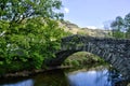 Stone Built Arch Bridge Over Stream in Langdale in English Lake District in United Kingdom Royalty Free Stock Photo