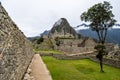 Stone terracing and buildings at Machu Picchu, an ancient Inca archaeological site near Cusco, Peru