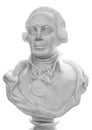 Stone bust of russian general Alexander Suvorov isolated on a white background