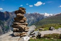 Stone cairn in Himalayas Royalty Free Stock Photo