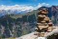 Stone cairn in Himalayas Royalty Free Stock Photo