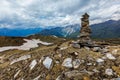 Stone cairn in Himalayas Royalty Free Stock Photo