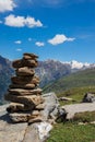 Stone cairn in Himalayas Royalty Free Stock Photo