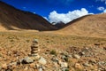 Stone cairn in Himalayas Royalty Free Stock Photo