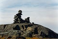 Stone cairn in Qinngorput. Royalty Free Stock Photo
