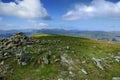Stone Cairn on the summit Royalty Free Stock Photo