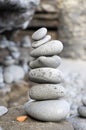 Stone cairn tower, poise stones Royalty Free Stock Photo