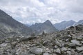 Stone cairns in Tatra mountains, Slovakia, harmony and balance under mount Rysy