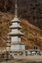 Stone carved Buddhist four story pagoda