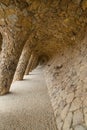 Colonnade passage at park Guell in Barcelona Royalty Free Stock Photo