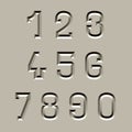 Stone carved font numbers Royalty Free Stock Photo