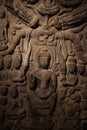 Stone carved relief of mythological scenes of Buddha, Thailand