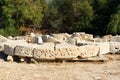 Stone with carved script in ancient Lycian city Patara. Turkey Royalty Free Stock Photo