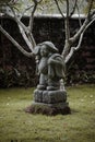 Stone-carved Statue of Ebisu. Ebisu is a Japanese god of luck, wealth, and prosperity Royalty Free Stock Photo