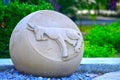 Stone carved into various animal shapes Beside the pool