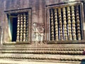 Stone carved wall. Bas relief.Angkor Wat . Hindu Temple . Cambodia. Royalty Free Stock Photo