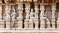 Stone carving bas relief sculptures on Adinath Jain Temple, famous indian tourist site Khajuraho, Madhya Pradesh, India, AI