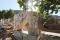 Stone carving of the goddess Nike in Ephesus Ancient City, Izmir, Turkey Royalty Free Stock Photo
