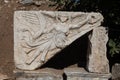 Stone carving of the goddess Nike in Ephesus Ancient City