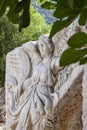 Stone Carving of the Greek Goddess Nike, in the antique greek, later roman, city of Ephesus Royalty Free Stock Photo