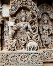 stone carving of a hindu goddess at a temple in India