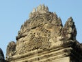 Stone carving inside the Angkor Wat temple in the Khmer temple complex of Angkor