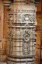 Stone carving on pillar